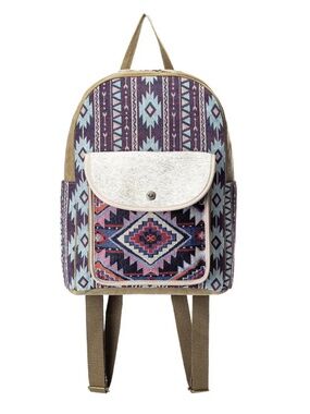Anngoti Roundabout Blue Full Size Aztec/Cowhide/Western Full Size Backpack NWT